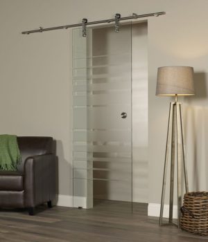 Glass Barn door - Silhouette Style