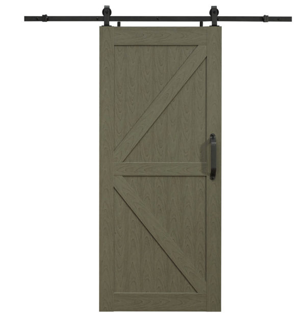 Montana PVC Barn Door - K Style - Heather Grey